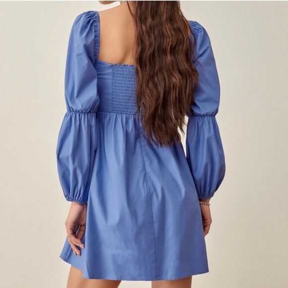 Reformation Michaela Mini Babydoll Puffed Sleeve Dress - Picture 3 of 10